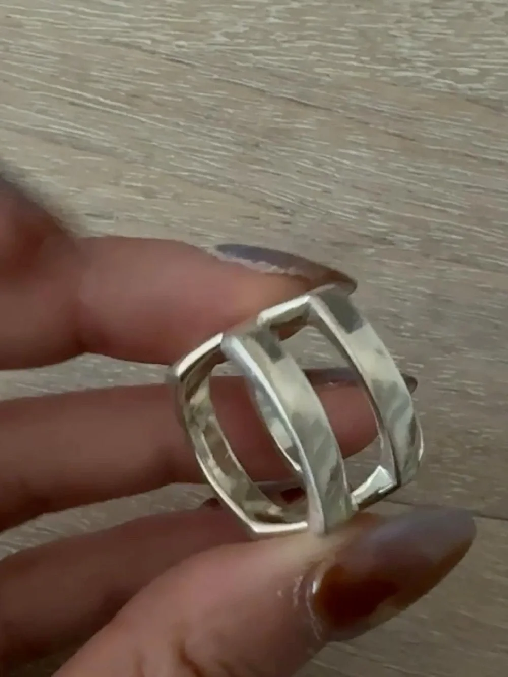 925 Sterling Silver Criss Cross X Heavy Ring, size 8.5